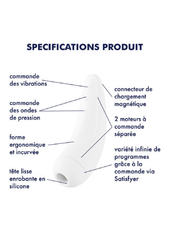 Stimulateur blanc connecté Curvy 2+ Satisfyer - CC5972400020